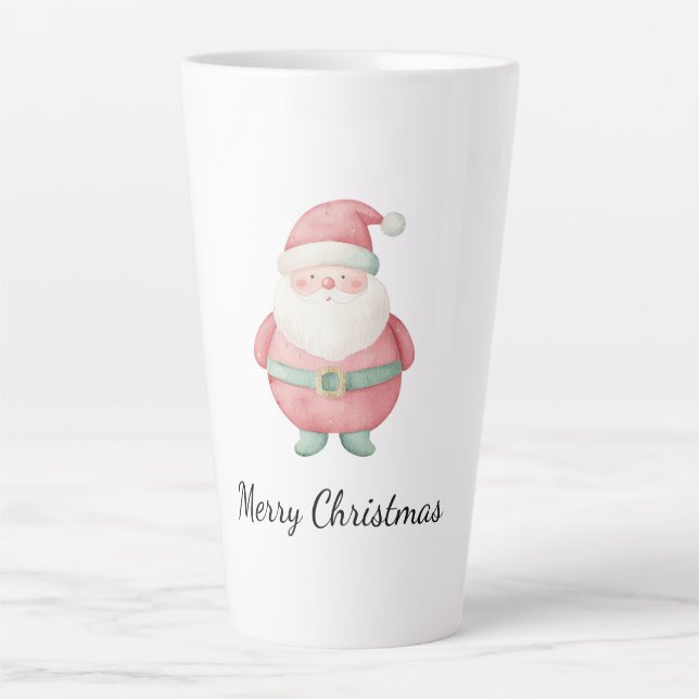 Caneca De Café Latte Feliz Natal Papai Noel (Frente)