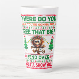 Caneca De Café Latte Feliz Natal Para O Macaco-Presente