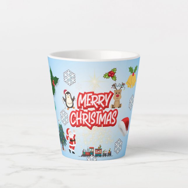 Caneca De Café Latte Feliz Natal presente de feriado (Frente)
