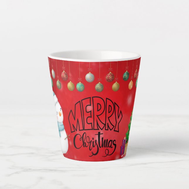 Caneca De Café Latte Feliz Natal presente de feriado (Frente)