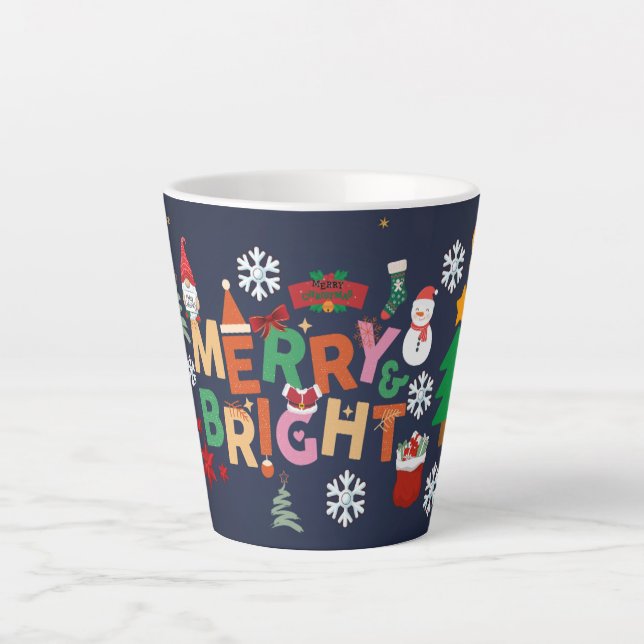 Caneca De Café Latte Feliz Natal presente de férias (Frente)