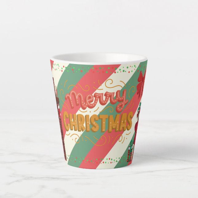 Caneca De Café Latte Feliz Natal presente de Natal (Frente)