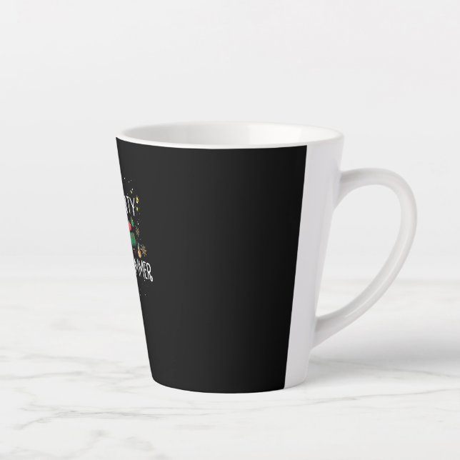 Caneca De Café Latte Feliz Natal | Programador malvado (Direita)