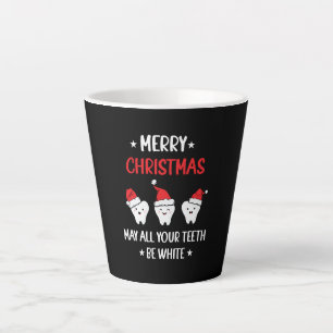 Caneca De Café Latte Feliz Natal - Que Todos Os Seus Dentes Sejam Branc
