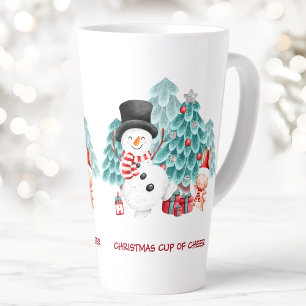 Caneca De Café Latte Feliz Neve Feliz Nome de Natal Grande