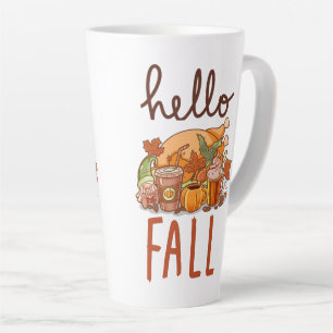 Caneca De Café Latte feliz outono