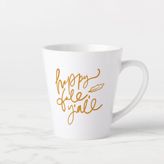 Caneca De Café Latte Feliz outono Y (Direita)