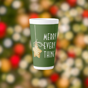 Caneca De Café Latte Feliz Tudo Ornament Verde