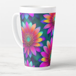 Caneca De Café Latte Felizes Flores