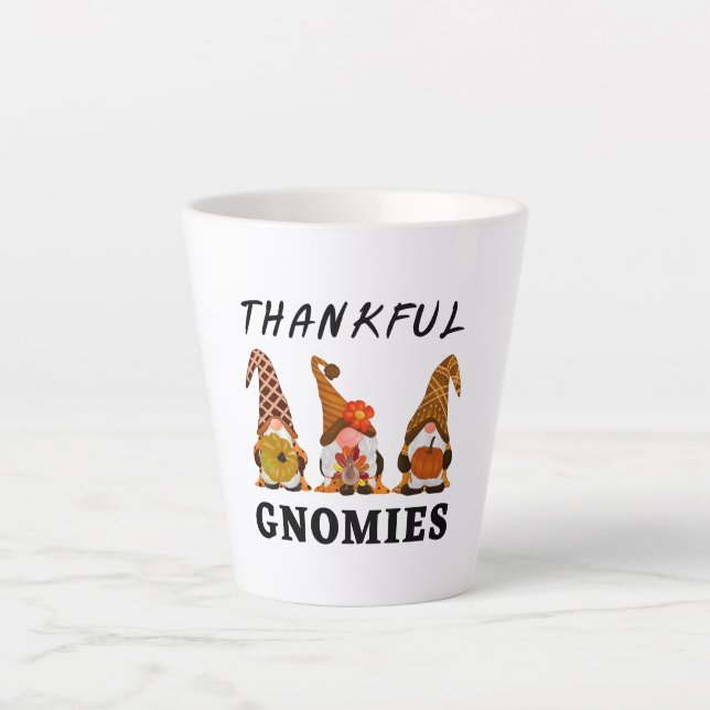 Caneca De Café Latte Felizes magnatas com o Coro dos Gnomos do outono (Frente)