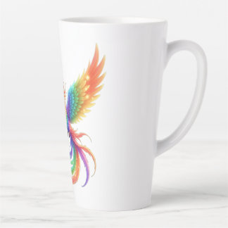Caneca De Café Latte Fenix Arco-íris Personalizada Nome Data de Nascime