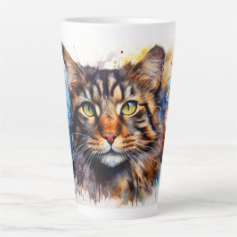 Caneca De Café Latte Feral Maine Coon