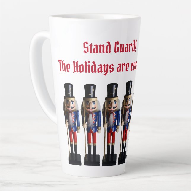 Caneca De Café Latte Feriado de Nutcracker Guarda (Ângulo esquerdo)
