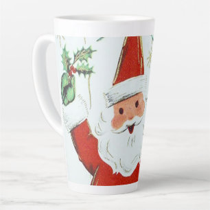 Caneca De Café Latte Feriado dos Papais noeis dos natais vintages Retro