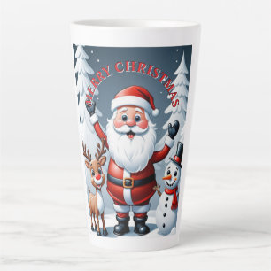 Caneca De Café Latte Feriado Mágico - Feliz Natal Latte Mug