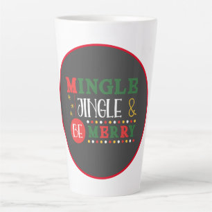 Caneca De Café Latte Feriado moderno de Mingle e Jingle