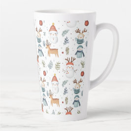 Caneca De Café Latte Férias de Natal Escandinavo Nórdico de Inverno