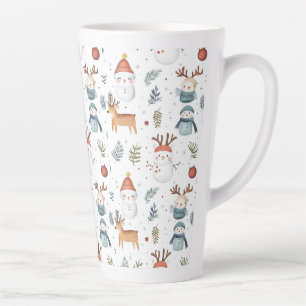 Caneca De Café Latte Férias de Natal Escandinavo Nórdico de Inverno