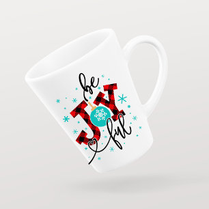 Caneca De Café Latte Férias de Natal Sejam Jovens e Modernas Xadrezes d