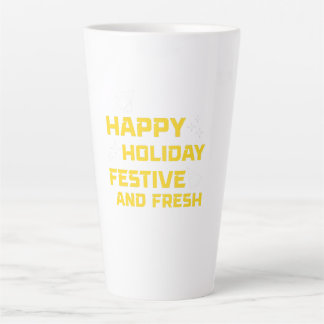 Caneca De Café Latte Férias Felizes, Festivas e Frescas