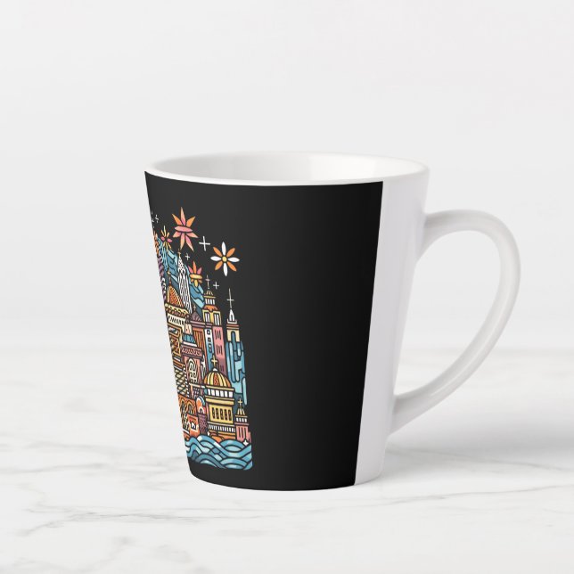 Caneca De Café Latte férias numa ilha (Direita)