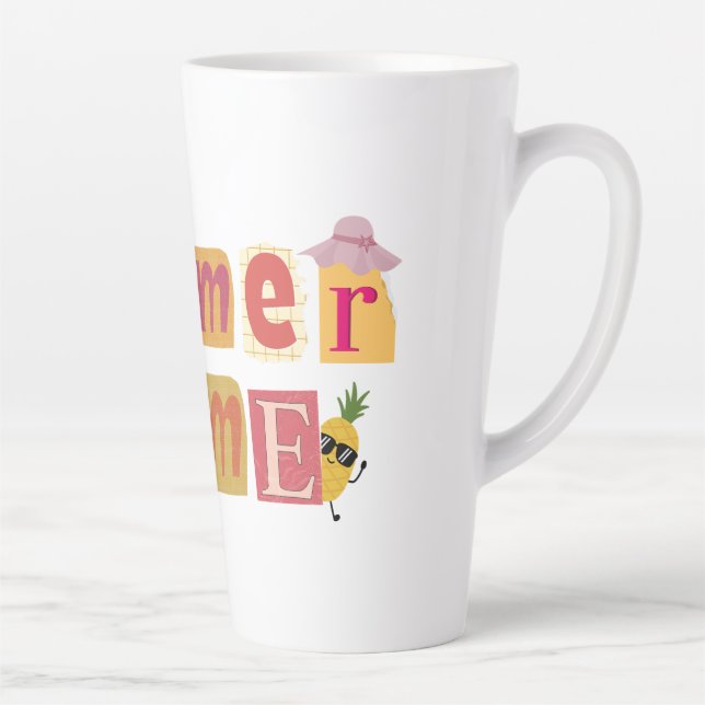 Caneca De Café Latte Férias Únicas de Verão (Direita)
