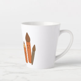 Caneca De Café Latte Ferramentas escolares adoráveis - Transparente e b