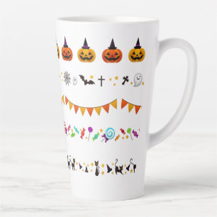 Caneca De Café Latte Festa Assustadora de Halloween para Doce ou Traves