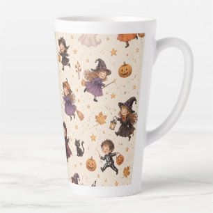 Caneca De Café Latte Festa de aniversário de Halloween Spooctacular