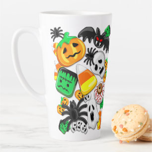 Caneca De Café Latte Festa de Candies do Halloween Spooky