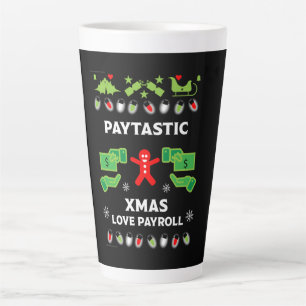 Caneca De Café Latte Festa de Folha de Pagamento de Natal Feia