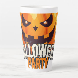 Caneca De Café Latte Festa de Halloween – Desenho de Abóbora de Hallowe