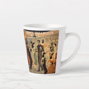 Caneca De Café Latte Festa de Martini de Halloween dos Anos 40 no Estil