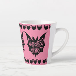 Caneca De Café Latte Festa Noturna: Festa de Halloween dos Vampiros