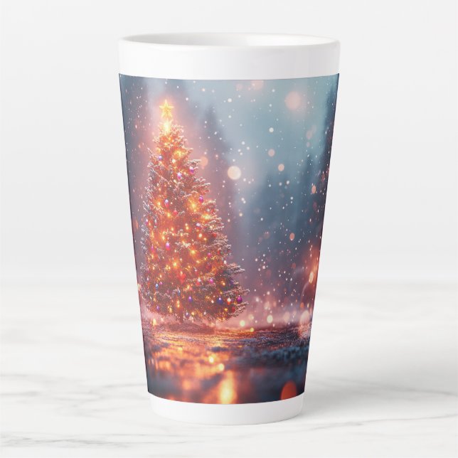 Caneca De Café Latte Festive Christmas Tree with Cozy Winter Design gif (Frente)