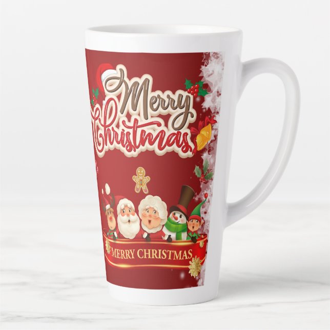 Caneca De Café Latte Festive Christmas Tree with Cozy Winter Design gif (Direita)
