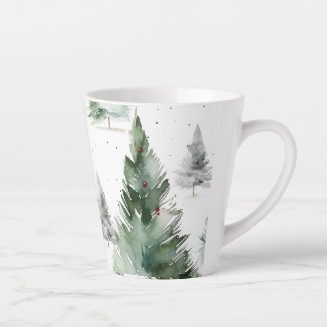 Caneca De Café Latte Festivo Fir Tree Coffee Mug (Direita)