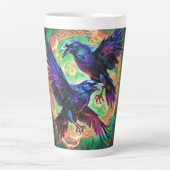 Caneca De Café Latte Fiery Dois Ravens (Frente)