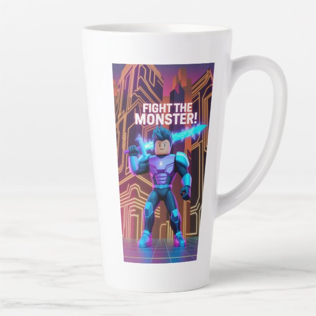 Caneca De Café Latte Fight the monster  (Direita)