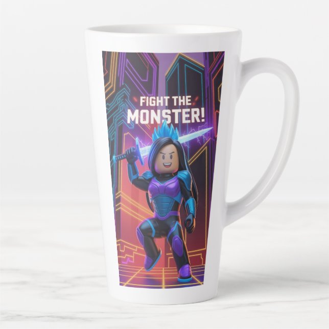 Caneca De Café Latte Fight the monster  (Direita)