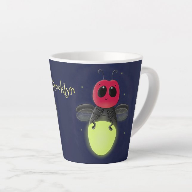 Caneca De Café Latte Figura de desenho animado com inseto de raio (Ângulo direito)