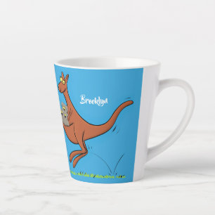 Caneca De Café Latte Figura de desenho animado de canguru e koalas