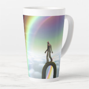 Caneca De Café Latte Figura Misteriosa no Stargate Inter-Dimensional