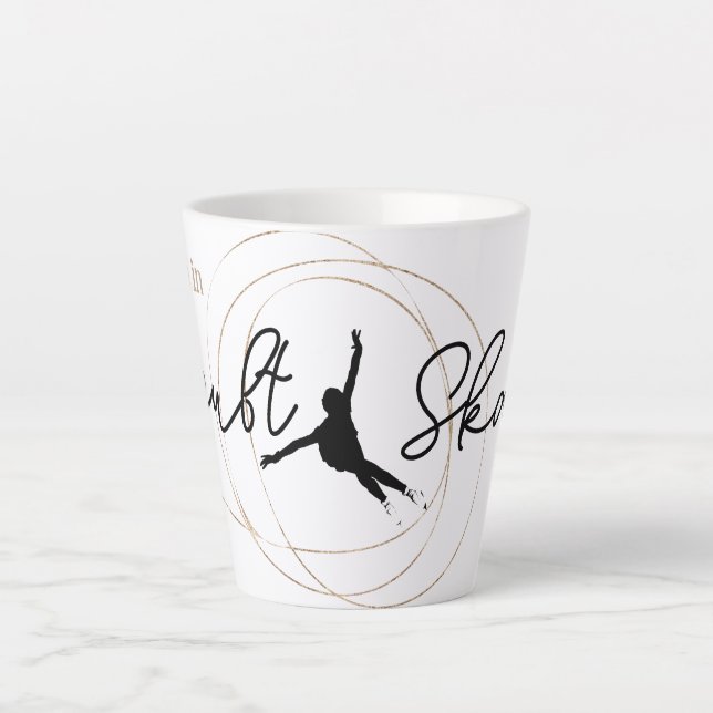 Caneca De Café Latte Figura patinando "Quando em dúvida Skate-a" (Frente)
