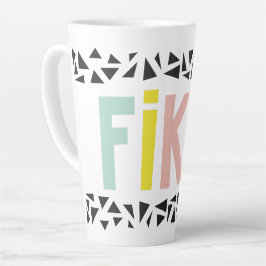 Caneca De Café Latte Fika Colors Black