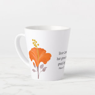 Caneca De Café Latte Filémon 1:7 Flor de Hibisco Tropical Cristão