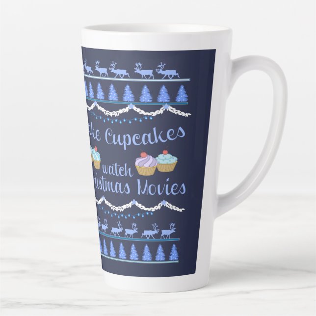 Caneca De Café Latte Filmes e Cupcakes de Natal (Direita)