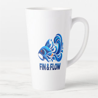 Caneca De Café Latte FIN & FLOW – Nascido para Nadar