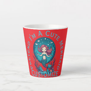 Caneca De Café Latte Fingir que sou uma doce Sereia Thunder_Cove