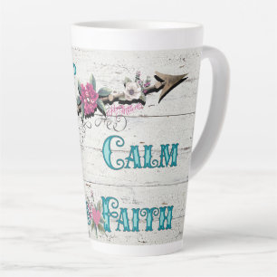 Caneca De Café Latte Fique Calmo Com Fé